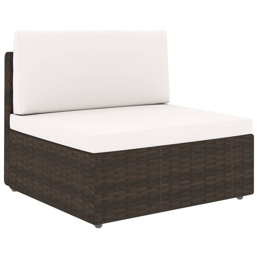 4-delige Loungeset poly rattan bruin