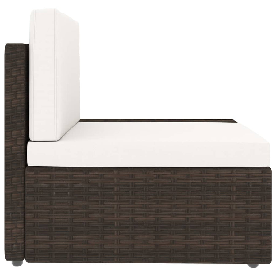 4-delige Loungeset poly rattan bruin