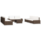 10-Delige Loungeset Poly Rattan Bruin