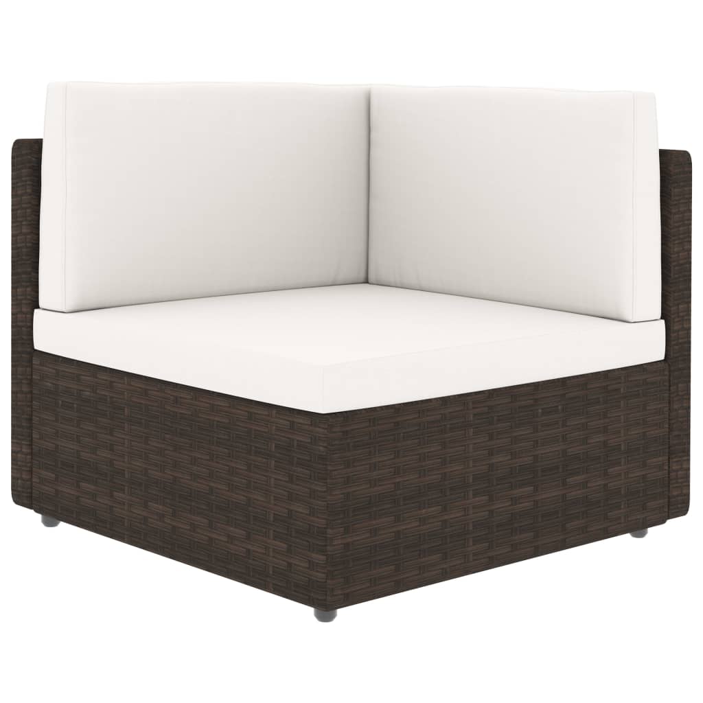 7-delige Loungeset poly rattan bruin