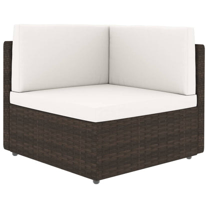 7-delige Loungeset poly rattan bruin