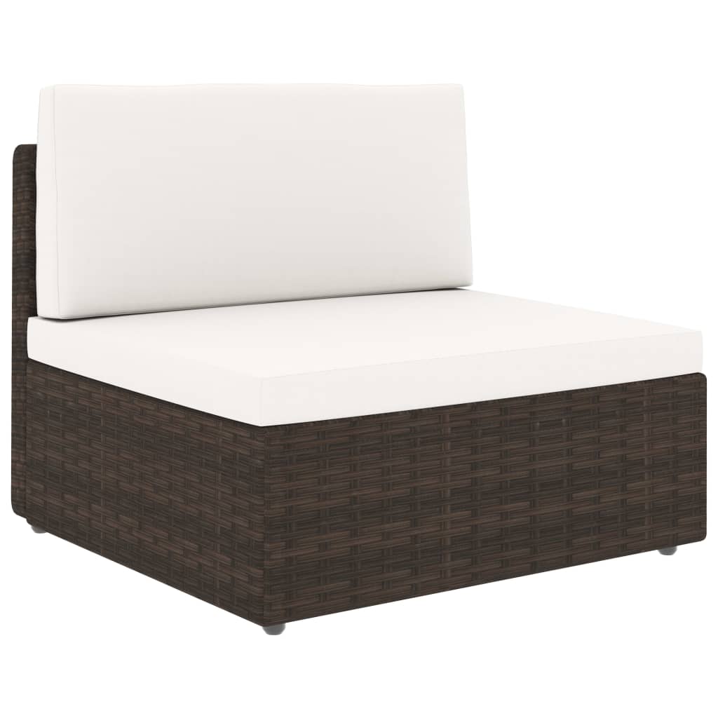 7-delige Loungeset poly rattan bruin