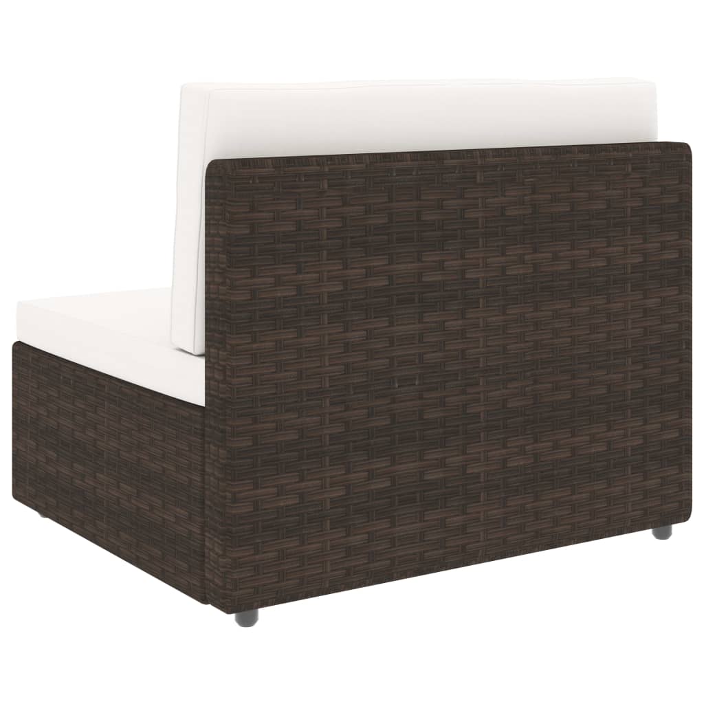 7-delige Loungeset poly rattan bruin