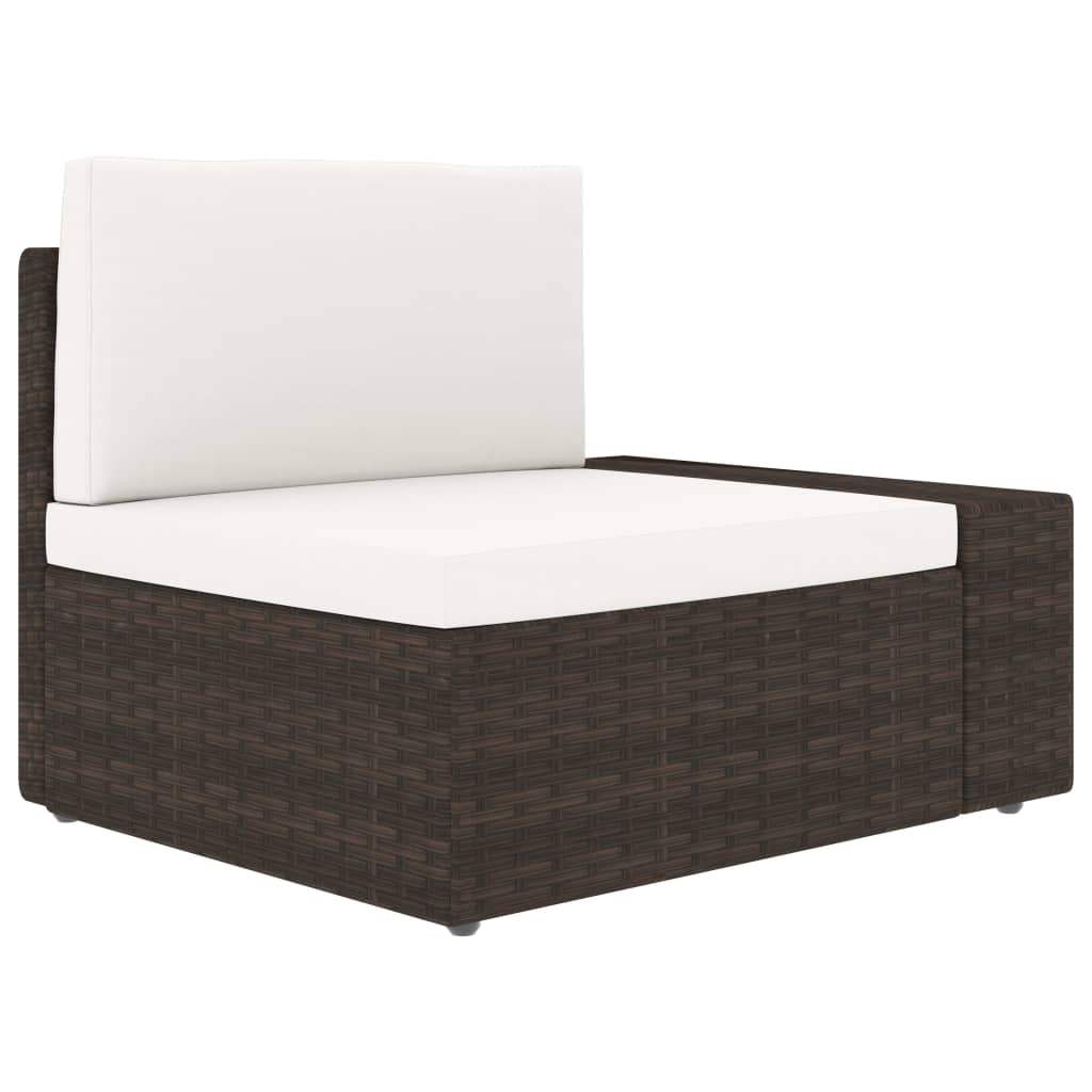 7-delige Loungeset poly rattan bruin
