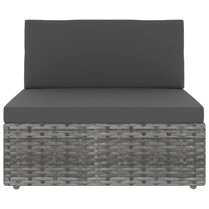 6-delige Loungeset poly rattan grijs