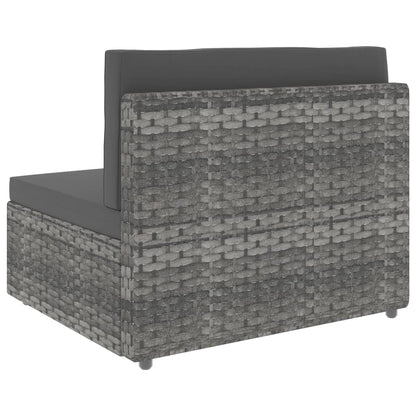 6-delige Loungeset poly rattan grijs