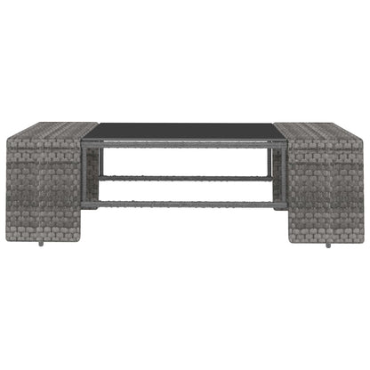 4-Delige Loungeset Poly Rattan Grijs
