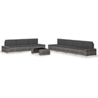 Loungeset 8-delig poly rattan grijs