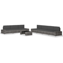 8-delige Loungeset poly rattan grijs