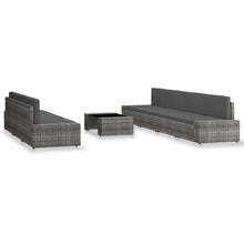 8-delige Loungeset poly rattan grijs