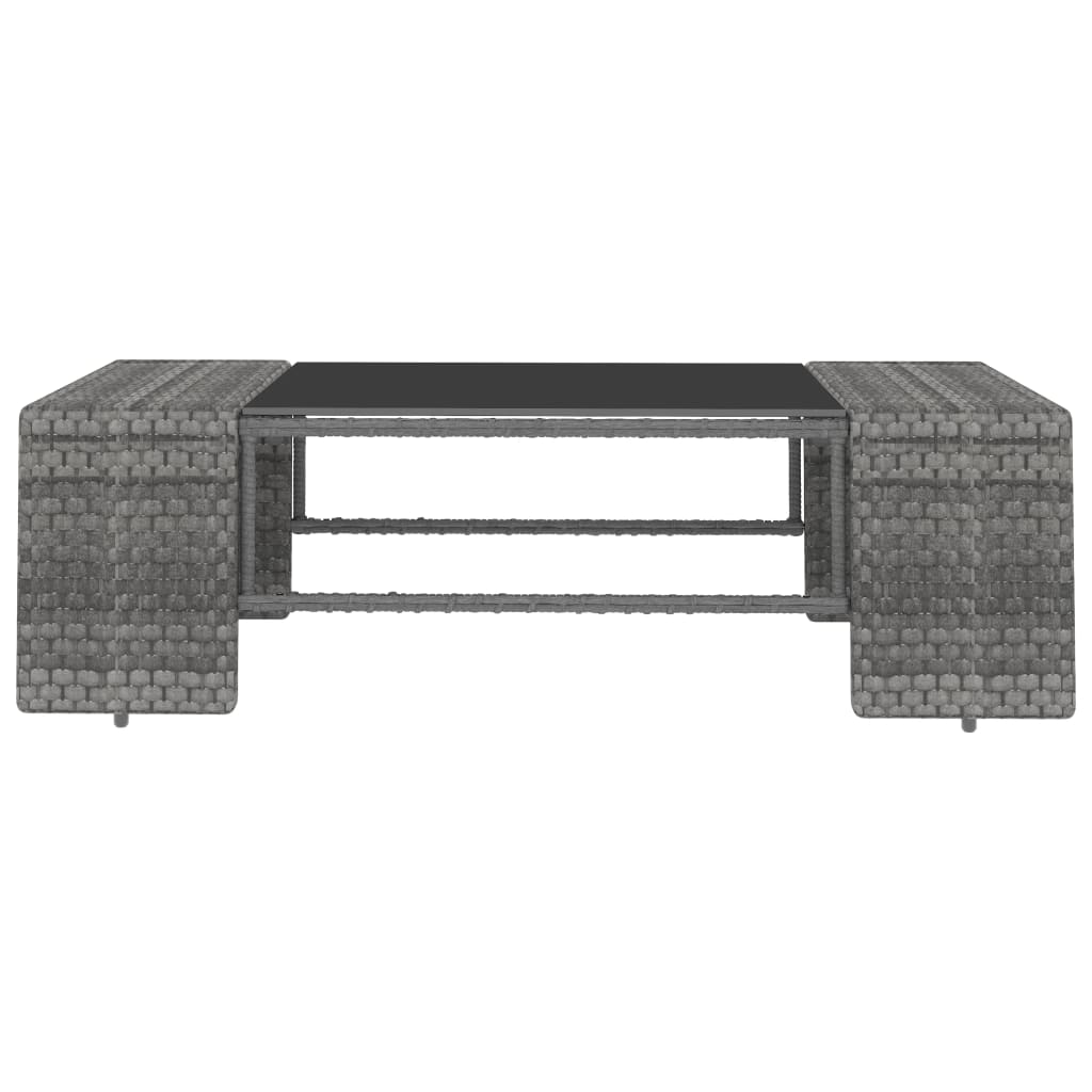 8-delige Loungeset poly rattan grijs