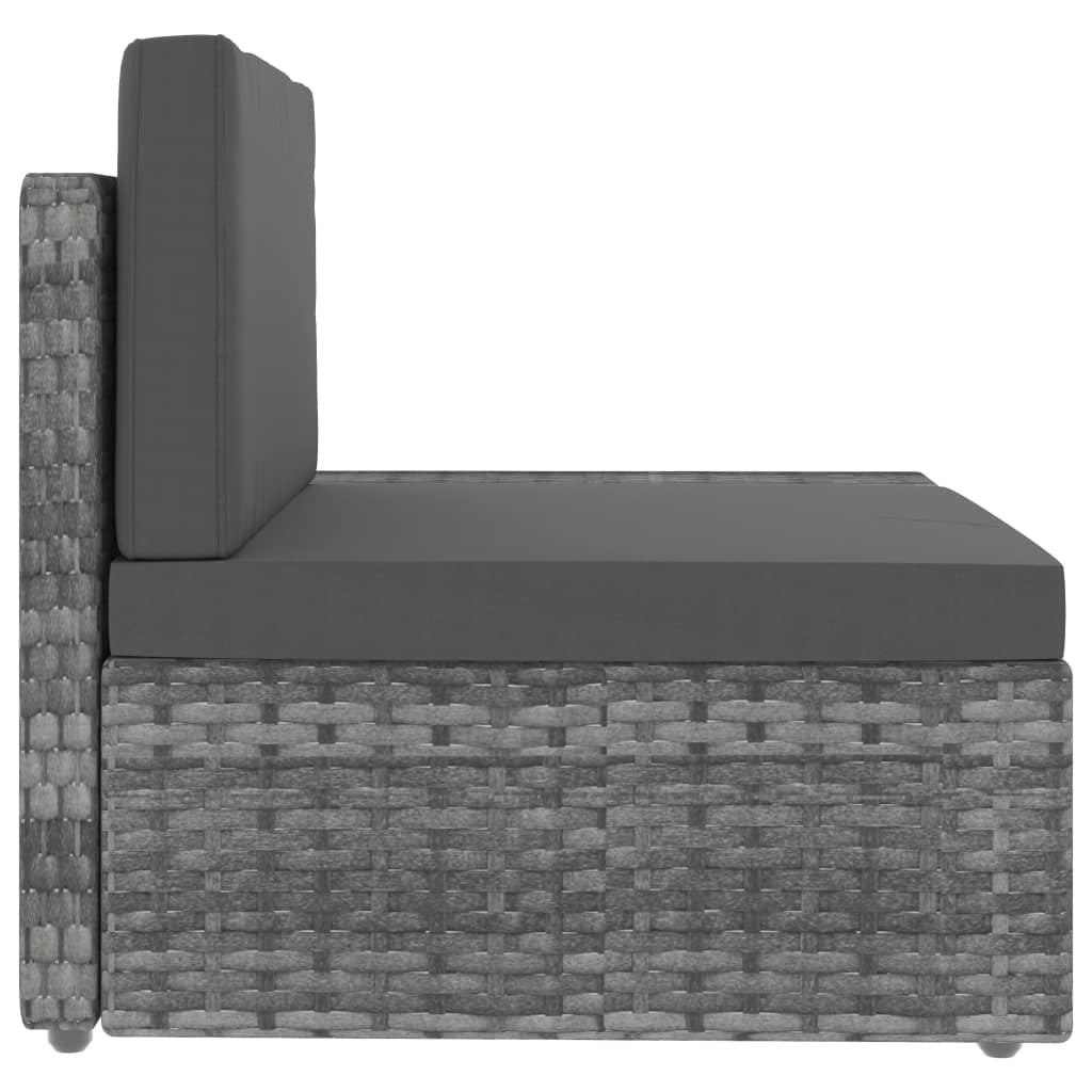 8-delige Loungeset poly rattan grijs