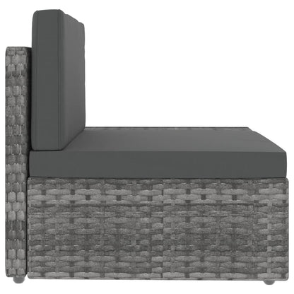 8-delige Loungeset poly rattan grijs