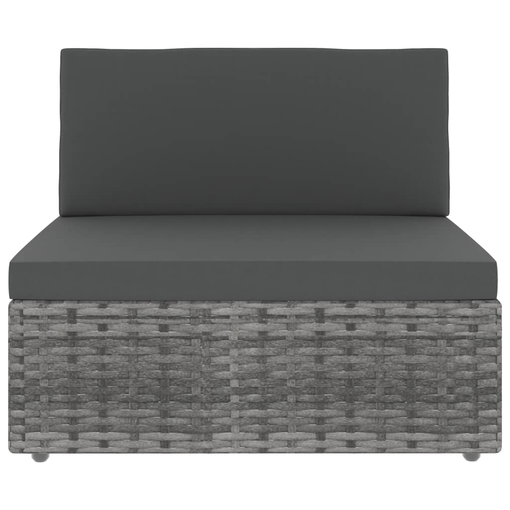 8-delige Loungeset poly rattan grijs