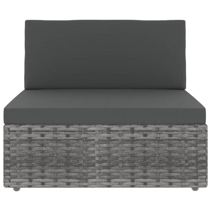 8-delige Loungeset poly rattan grijs
