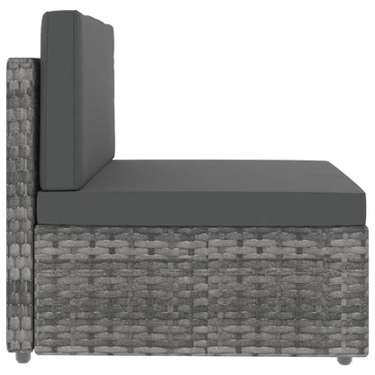 8-delige Loungeset poly rattan grijs