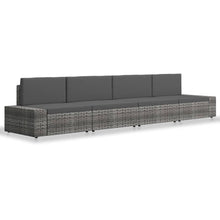 -Delige Loungeset Poly Rattan Grijs