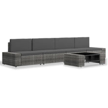 -Delige Loungeset Poly Rattan Grijs