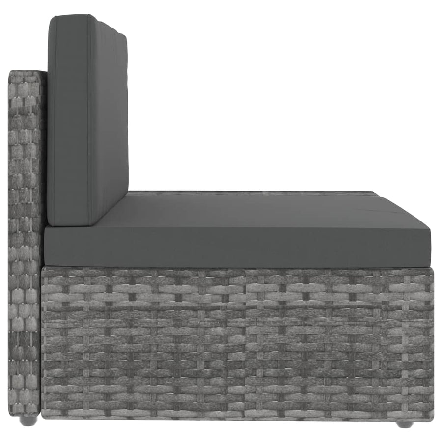 -Delige Loungeset Poly Rattan Grijs