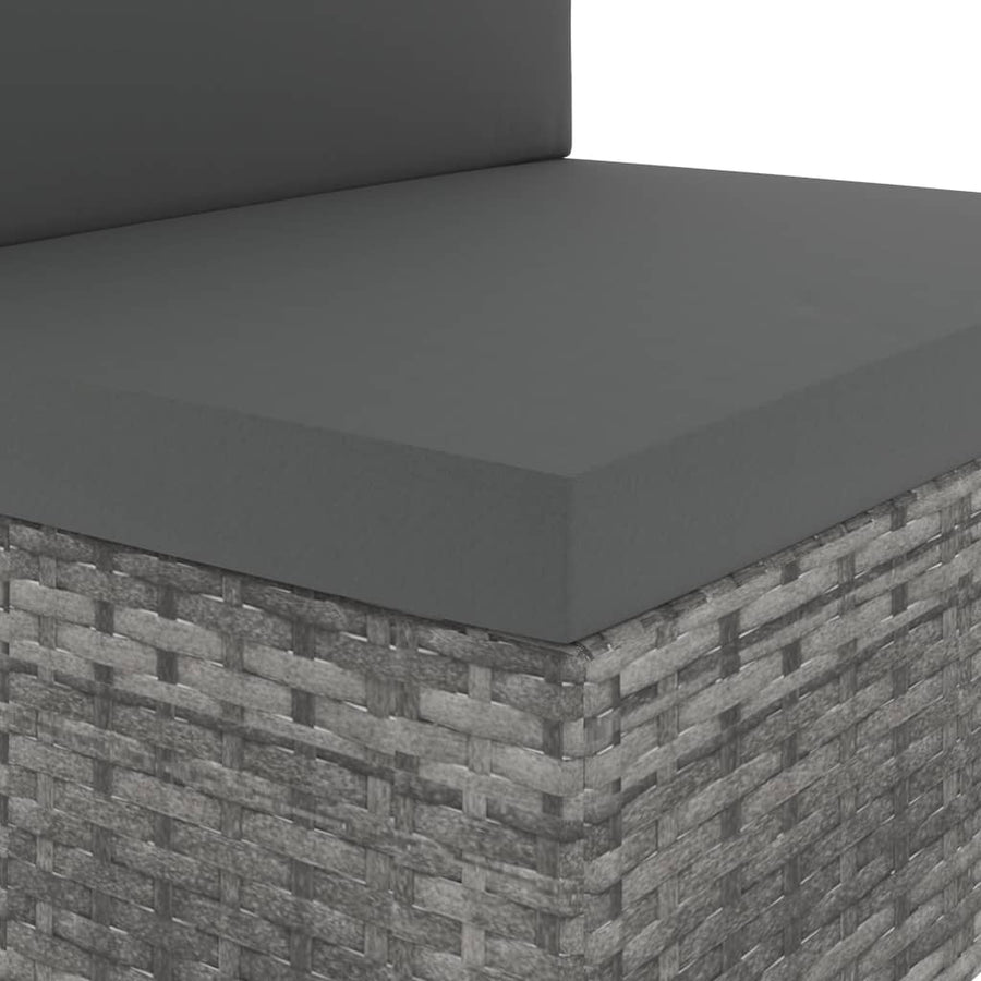 -Delige Loungeset Poly Rattan Grijs