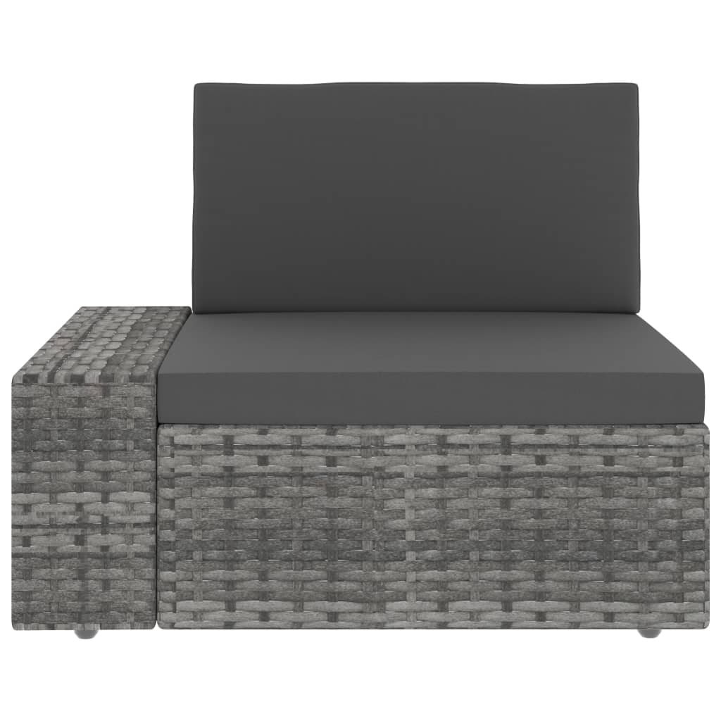 10-delige Loungeset poly rattan grijs