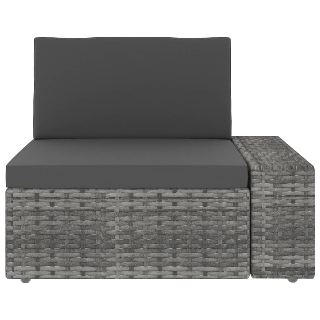 10-delige Loungeset poly rattan grijs