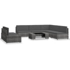 Loungeset 7-delig poly rattan grijs