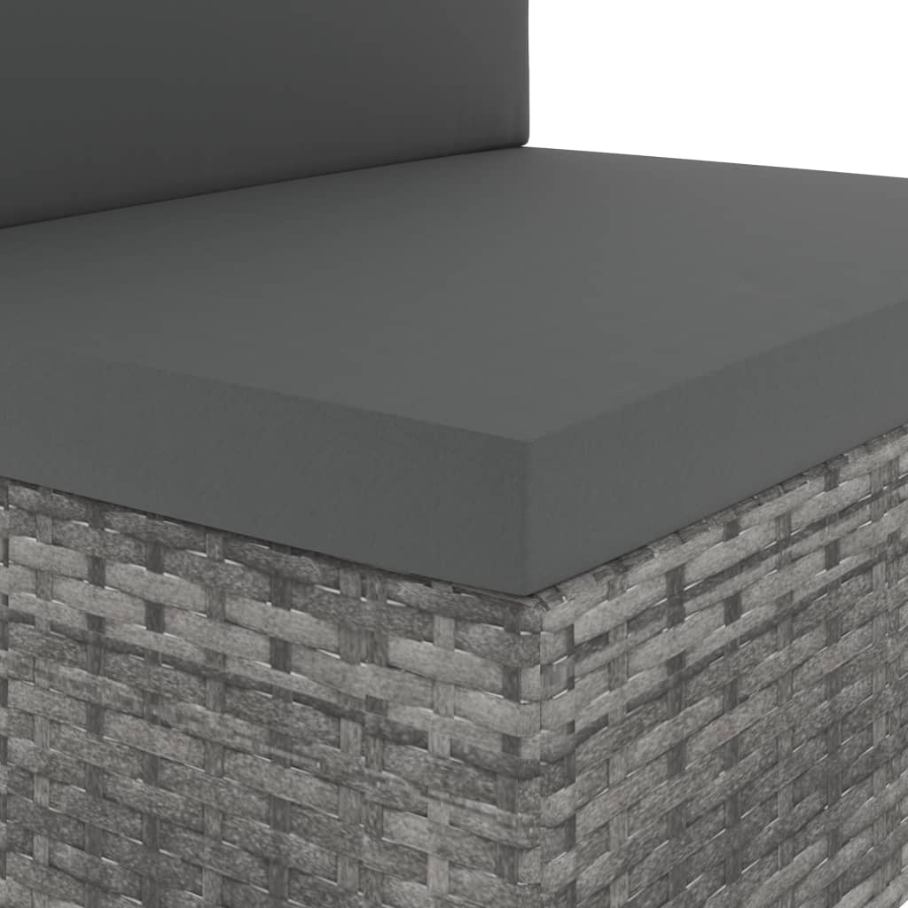 9-delige Loungeset poly rattan grijs