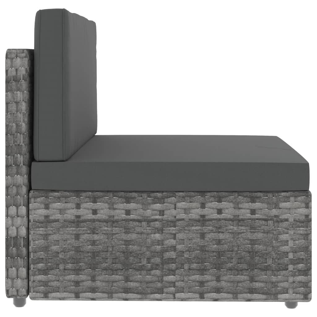 9-delige Loungeset poly rattan grijs