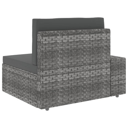 10-delige Loungeset poly rattan grijs