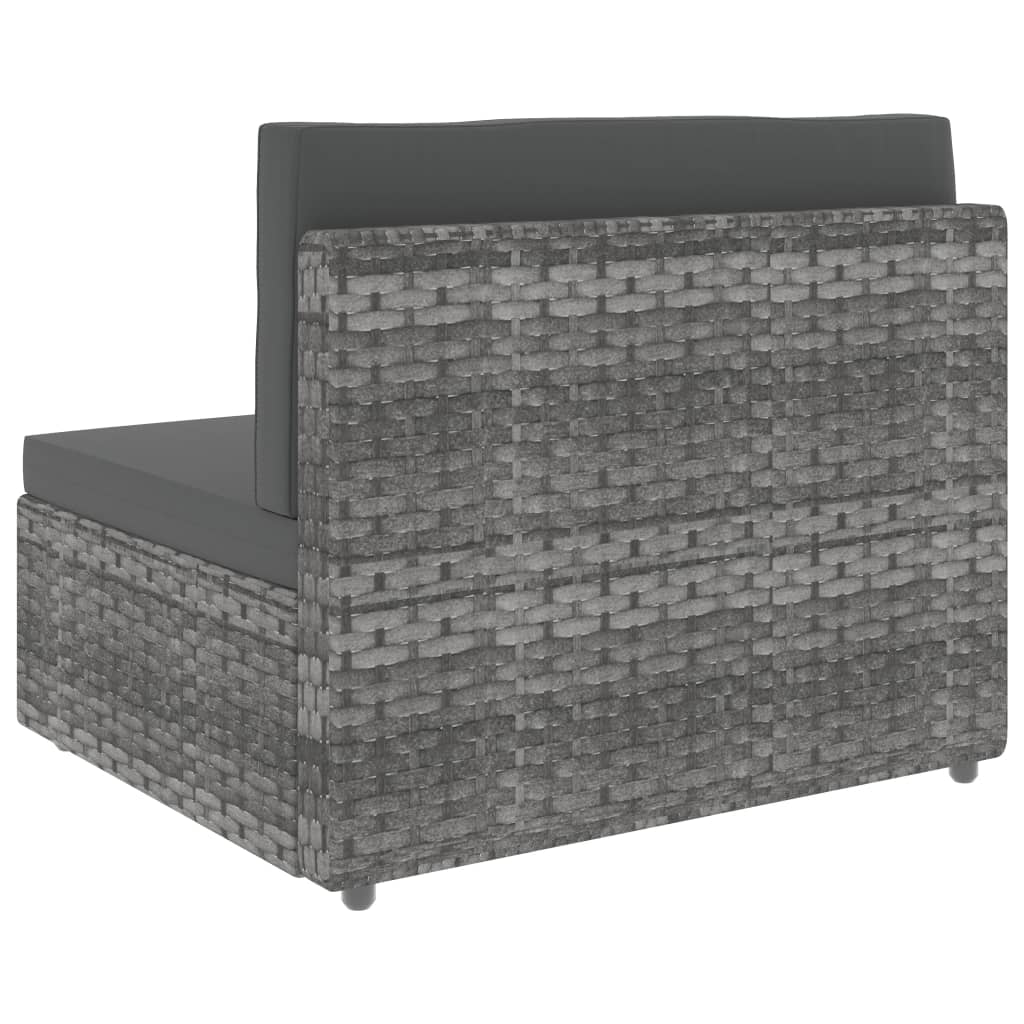 10-delige Loungeset poly rattan grijs