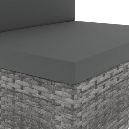 10-delige Loungeset poly rattan grijs