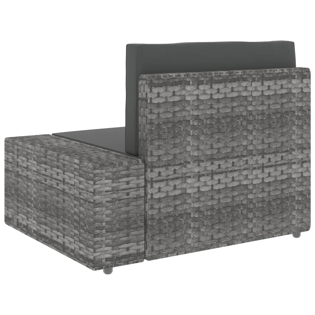 10-delige Loungeset poly rattan grijs