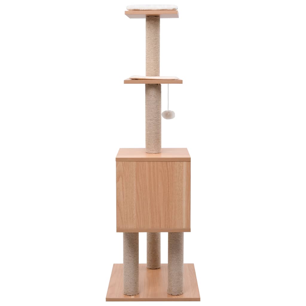 Kattenkrabpaal Met Sisal Krabmat 123 Cm Wit