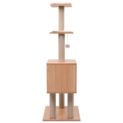 Kattenkrabpaal Met Sisal Krabmat 123 Cm Wit