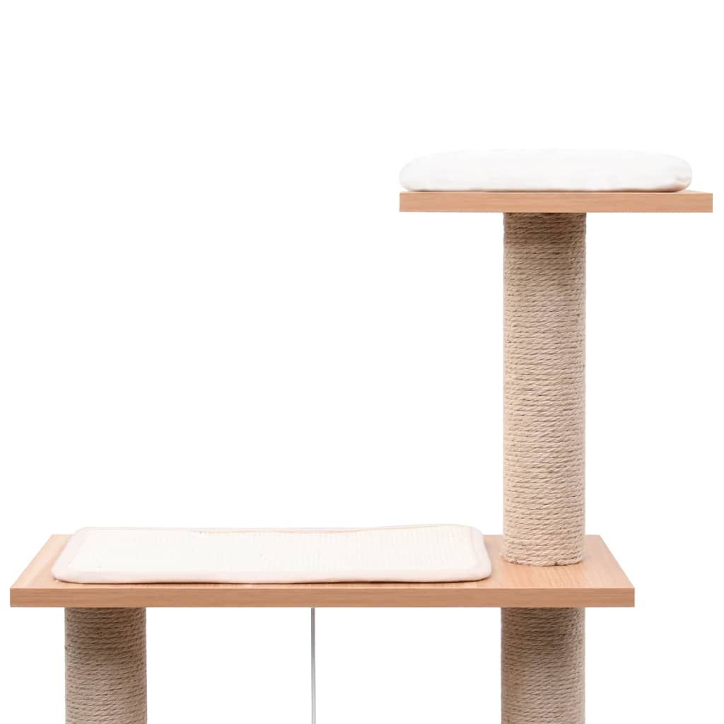 Kattenkrabpaal Met Sisal Krabmat 123 Cm Wit