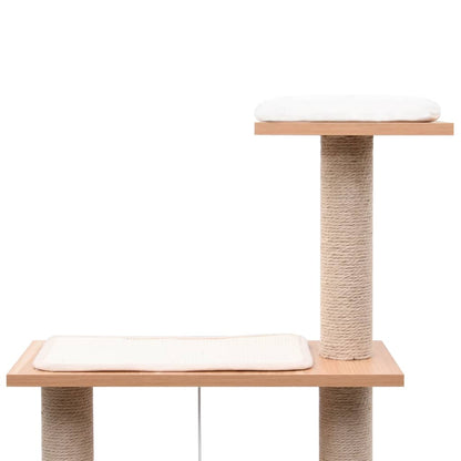 Kattenkrabpaal Met Sisal Krabmat 123 Cm Wit