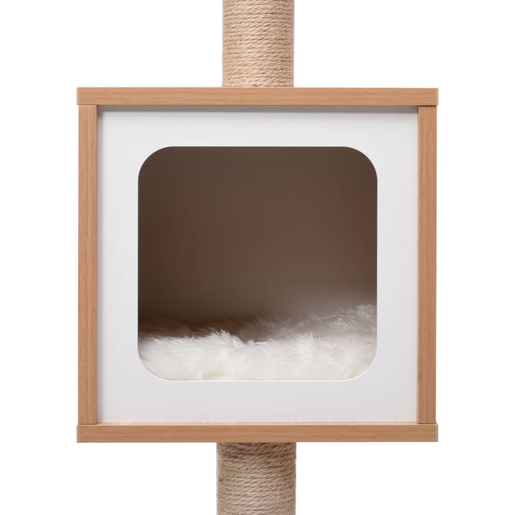 Kattenkrabpaal Met Sisal Krabmat 123 Cm Wit