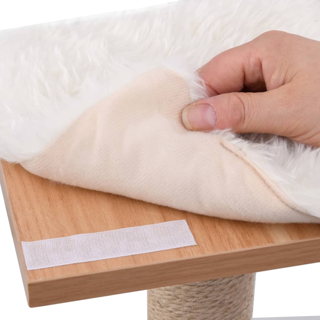 Kattenkrabpaal Met Sisal Krabmat 123 Cm Wit