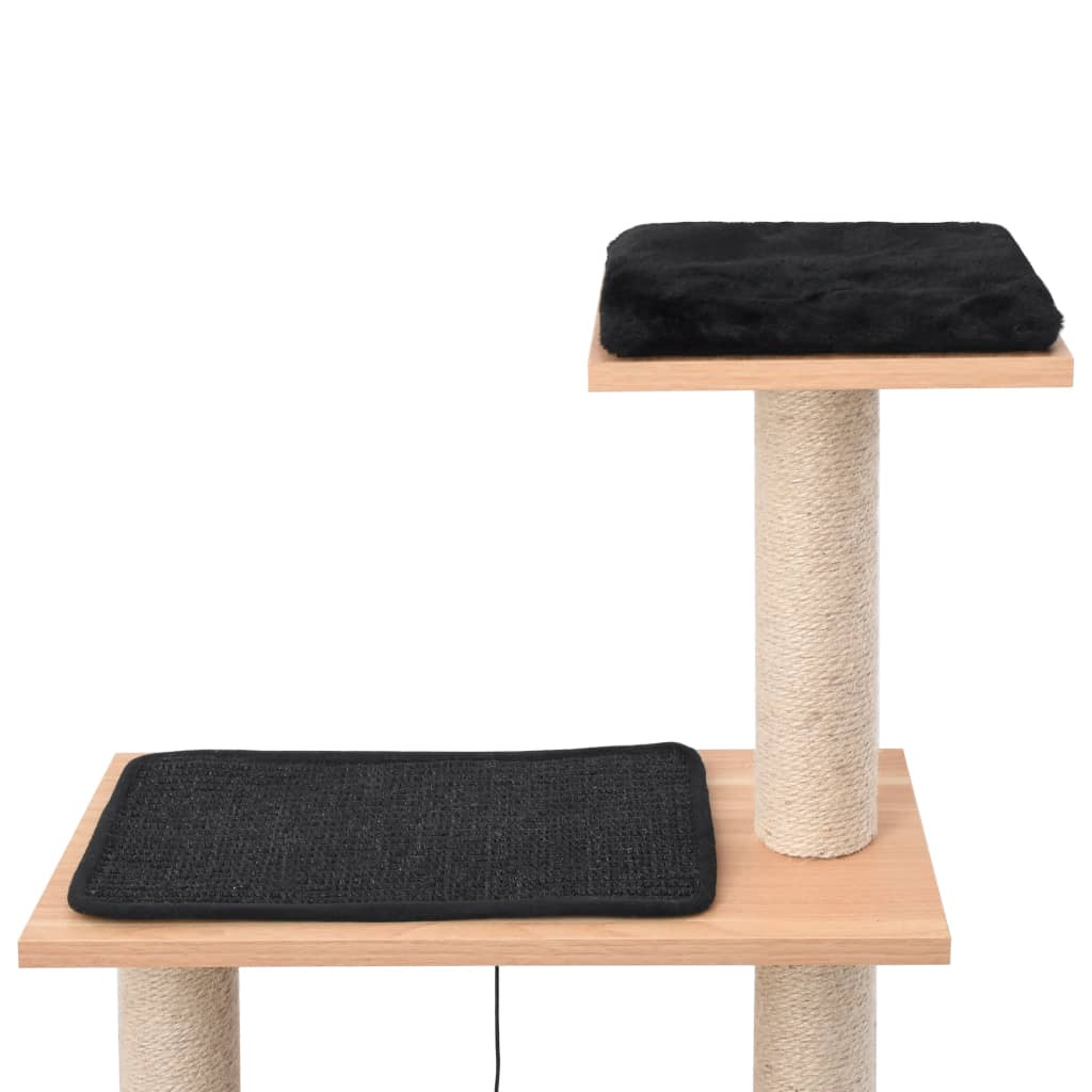 Kattenkrabpaal Met Sisal Krabmat 123 Cm Zwart