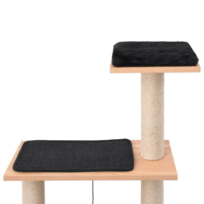 Kattenkrabpaal Met Sisal Krabmat 123 Cm Zwart
