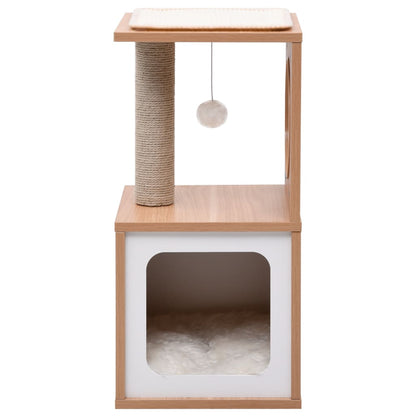 Kattenkrabpaal Met Sisal Krabmat 60 Cm Wit