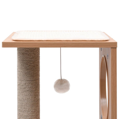 Kattenkrabpaal Met Sisal Krabmat 60 Cm Wit