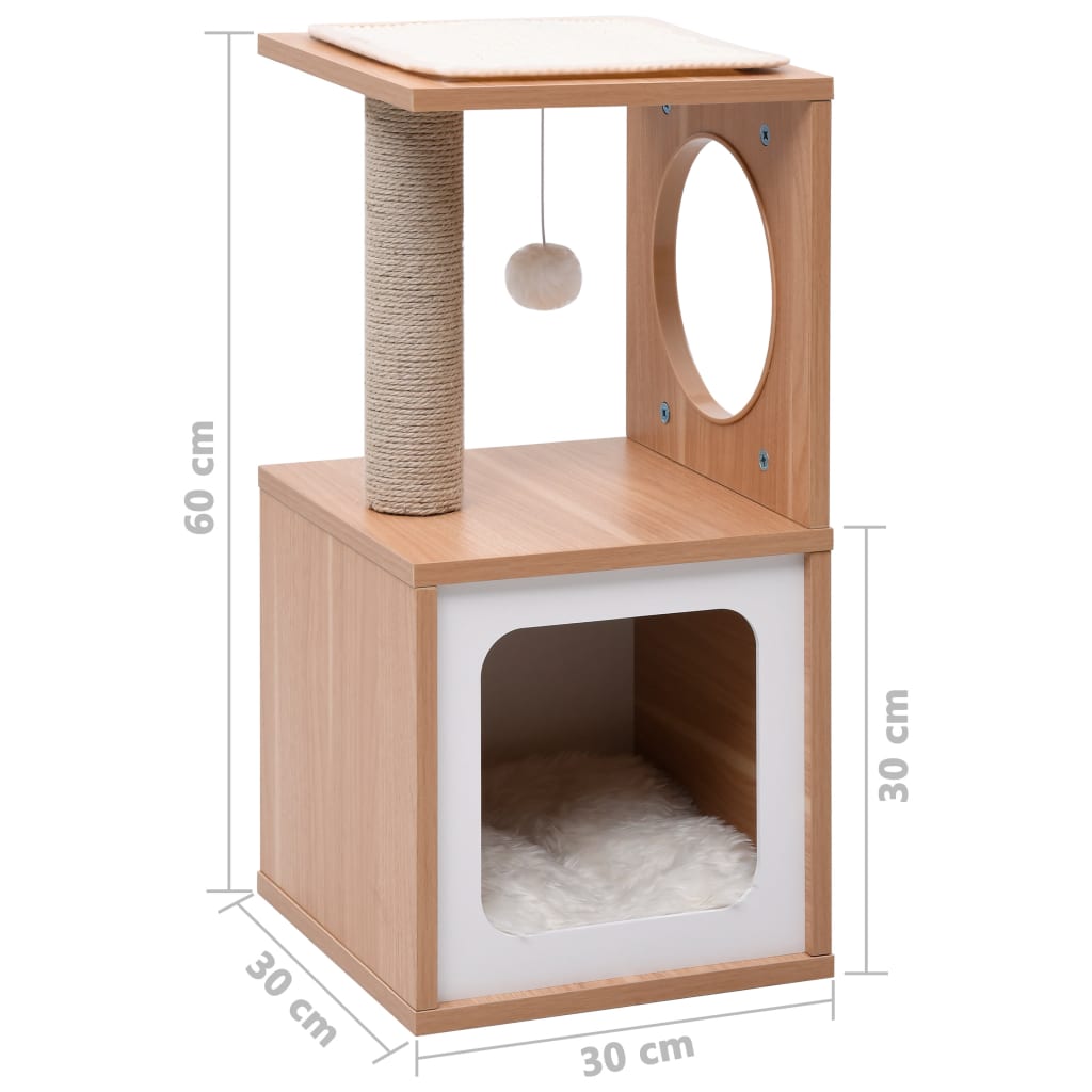 Kattenkrabpaal Met Sisal Krabmat 60 Cm Wit
