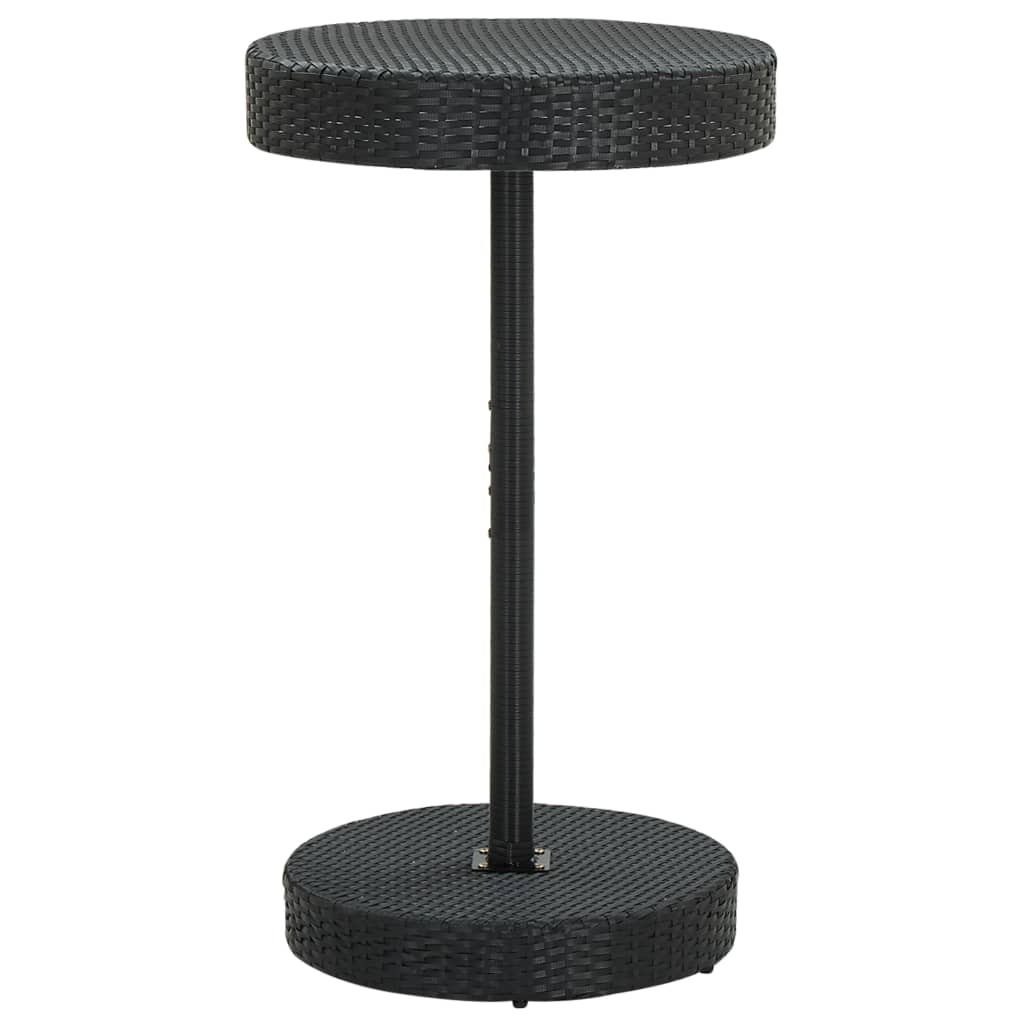 Tuintafel 60,5X106 Cm Poly Rattan Zwart 60.5 x 106 cm