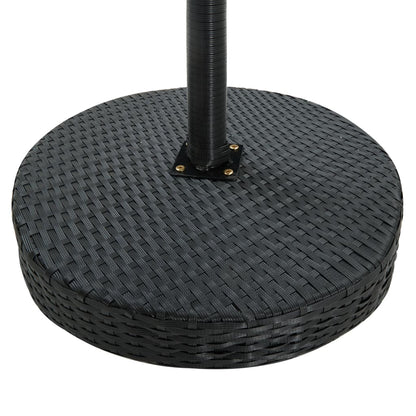 Tuintafel 60,5X106 Cm Poly Rattan Zwart 60.5 x 106 cm
