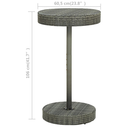 Tuintafel 60,5X06 Cm Poly Rattan 60.5 x 106 cm Grijs