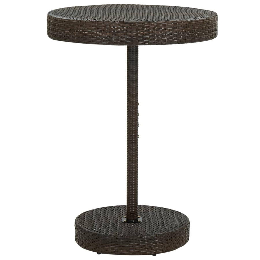 Tuintafel 75,5X06 Cm Poly Rattan 75.5 x 106 cm Bruin