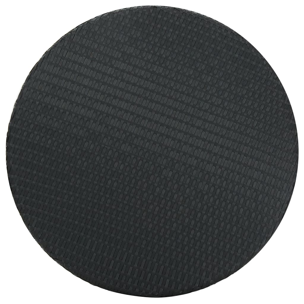 Tuintafel 75,5X06 Cm Poly Rattan 75.5 x 106 cm Zwart
