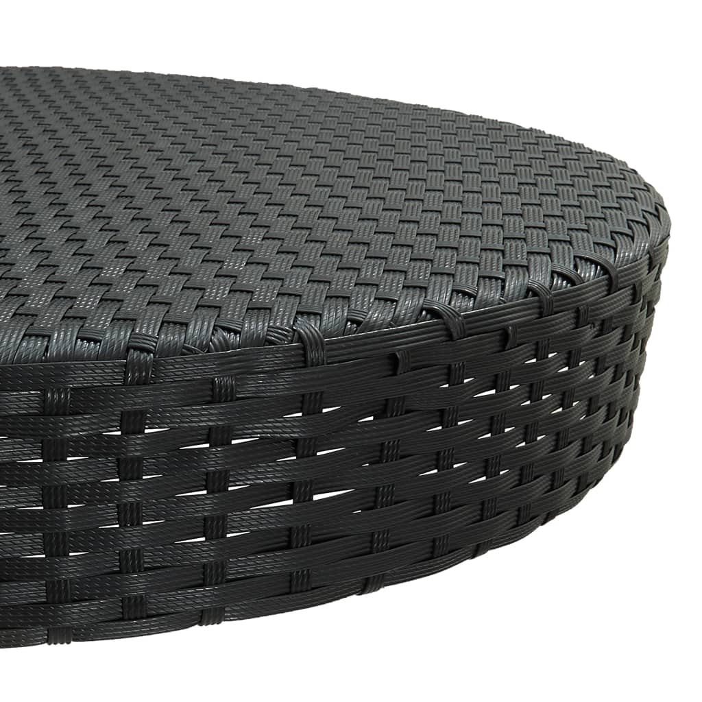 Tuintafel 75,5X06 Cm Poly Rattan 75.5 x 106 cm Zwart